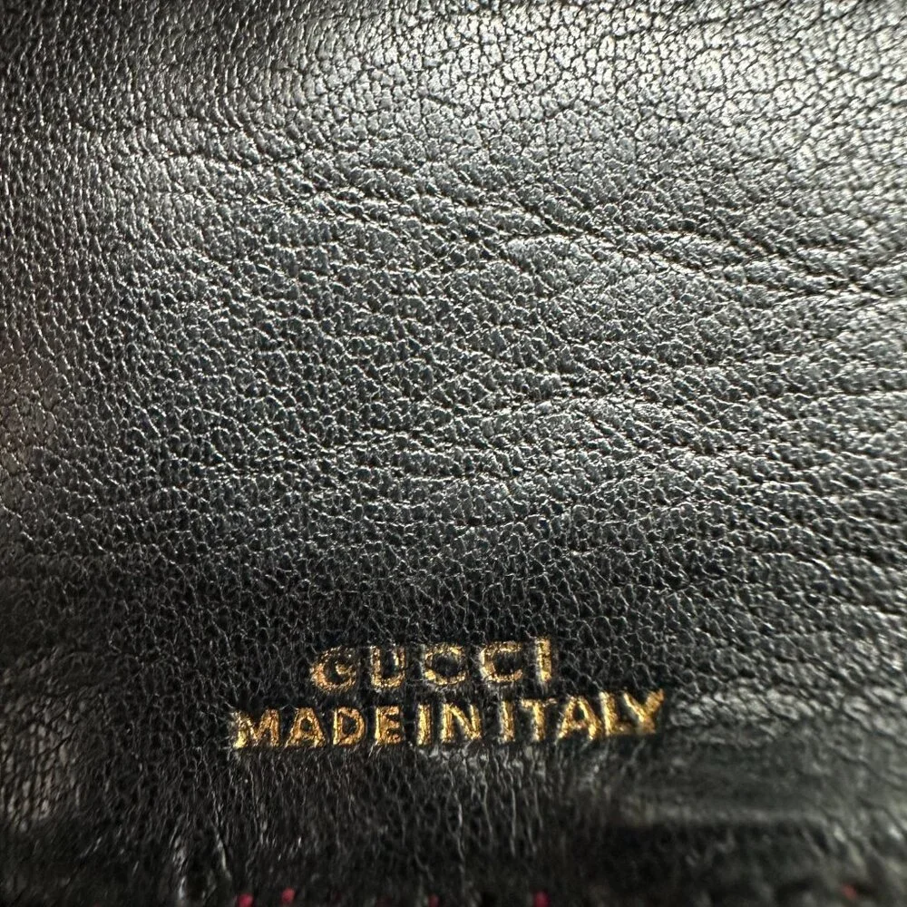Gucci Red and Black Leather Change Purse Vintage